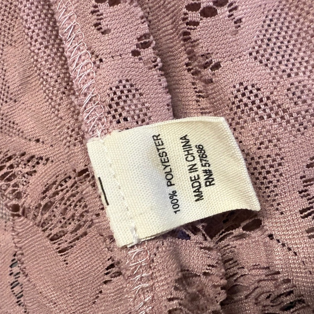 Paper Tee Women's Lace  Kimono Cardigan Pink Floral Embroidered Open Front Large - Picture 4 of 7